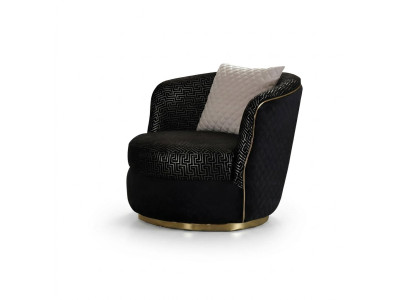 Design armchair 1-seater textile luxury upholstery chair black color luxury