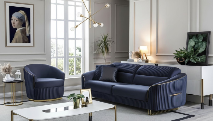 Sofa Set 3+1 Seater Furniture Modern Set Design Sofa New 2-piece Fabric Couch