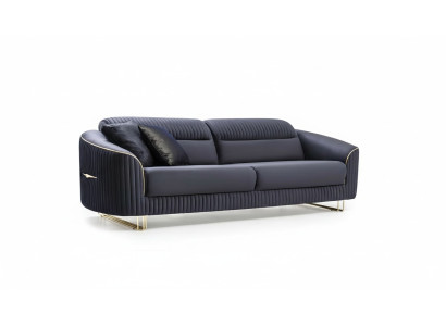 3-seater sofa upholstered sofa blue fabric seat design couch modern new
