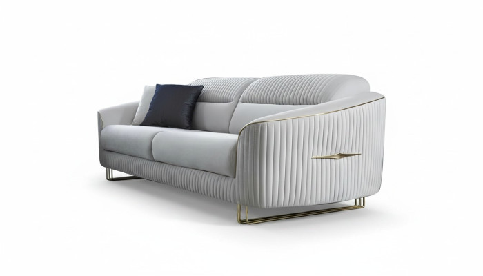 3-seater sofa upholstered sofa white textile seat design couch modern new