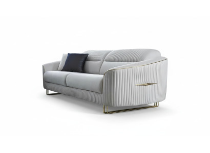 3-seater sofa upholstered sofa white textile seat design couch modern new