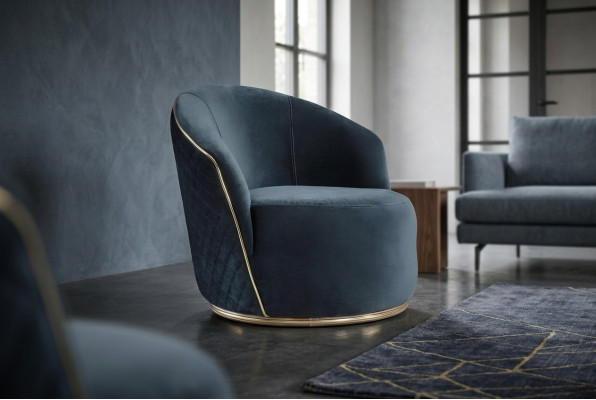Luxury Armchair Upholstery Relax Lounge Club Furniture Design Armchair Blue New