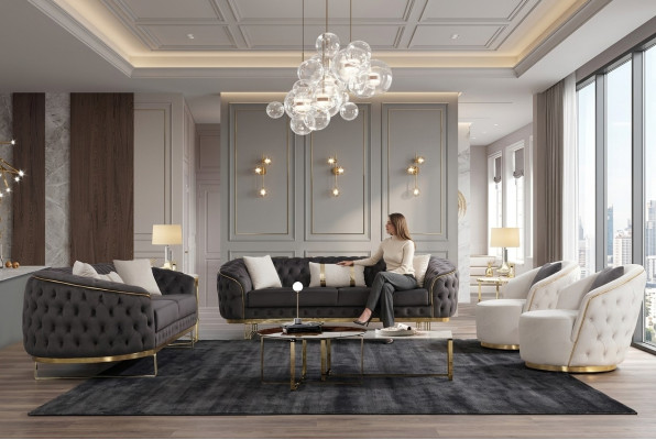 Luxury sofa set 4-piece 3+3+1+1 seat sofa couches furniture couch living room