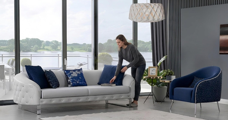 Modern Sofa Set 2 pcs Living Room Luxury Sofa Set 3+1 Seater Furniture