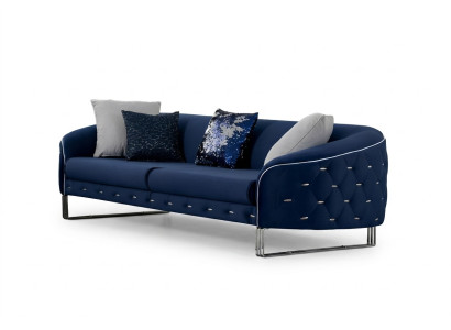 Designer Sofa 3-Seater Chesterfield Couch Upholstered Sofas Design Blue