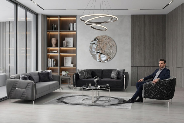 Modern Sofa Set 3 pcs Living Room Luxury Sofa Suite 3+3+1 Seater Furniture