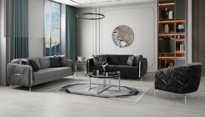 Modern Sofa Set 3 pcs Living Room Luxury Sofa Suite 3+3+1 Seater Furniture