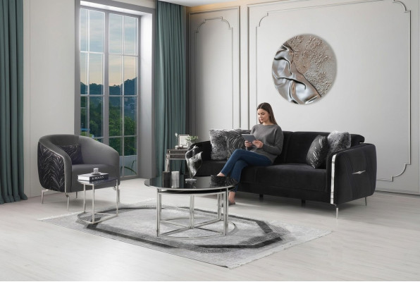 Modern sofa set 2-piece living room luxury sofa set 3+1 seater furniture