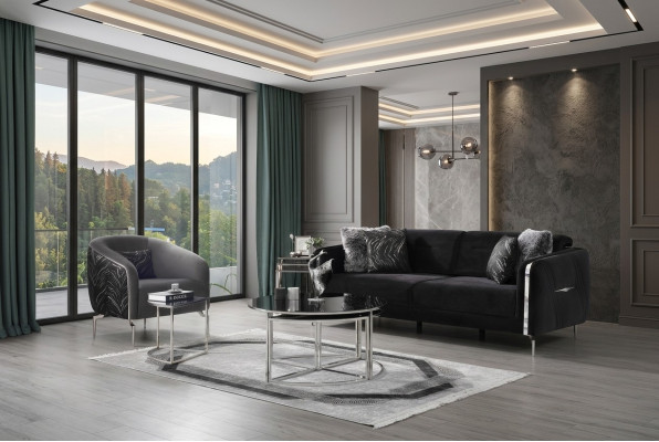 Modern sofa set 2-piece living room luxury sofa set 3+1 seater furniture