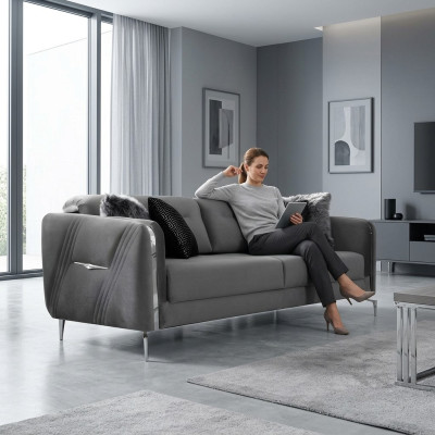 Luxury Sofa Three-Seater Modern Upholstered Fabric 3 Seater Living Room 235cm
