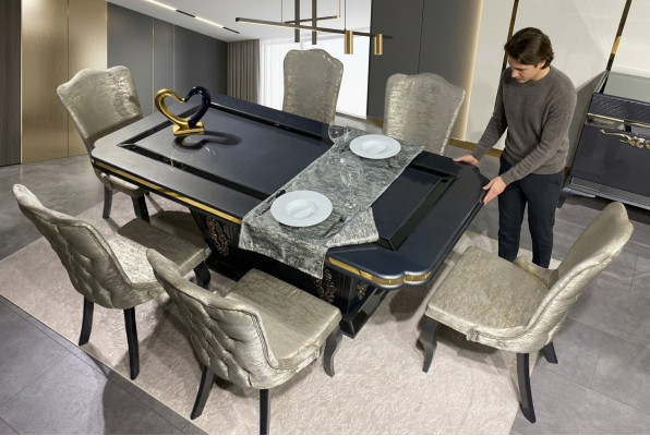 Dining room set dining group table 7-piece complete set dining table 6 chairs suite