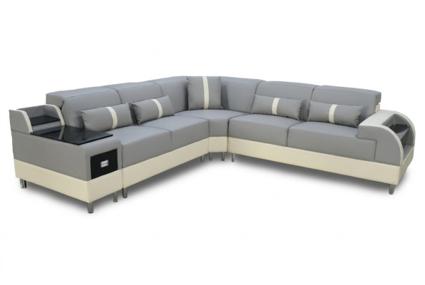 Corner sofa L-shape sofa couch design upholstery modern corner ensemble gray