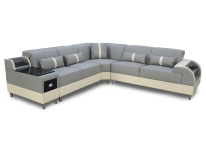 Corner sofa L-shape sofa couch design upholstery modern corner ensemble gray