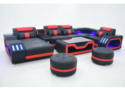 Multifunctional Sofa Couch Living Area Couches Upholstered Sofas LED Lighting