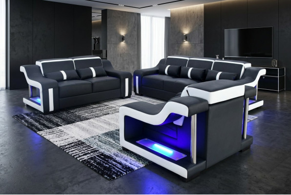 Sofa set 3+2+1 seater set design sofa upholstered couches illuminated couch