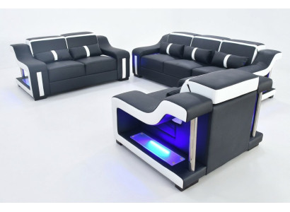 Sofa set 3+2+1 seater set design sofa upholstered couches illuminated couch