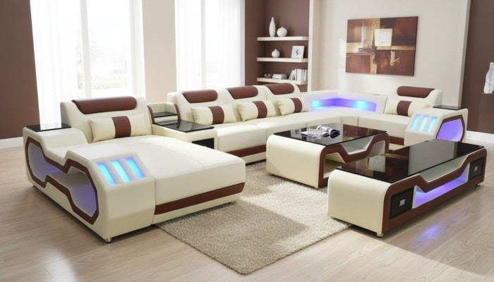 Corner sofa U-shape beige living landscape couch upholstery corner suite sofa modern sofas
