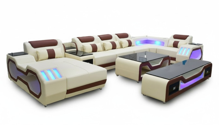 Corner sofa U-shape beige living landscape couch upholstery corner suite sofa modern sofas