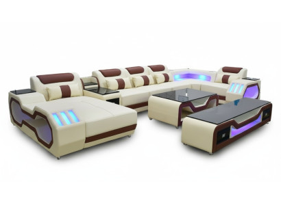 Corner sofa U-shape beige living landscape couch upholstery corner suite sofa modern sofas