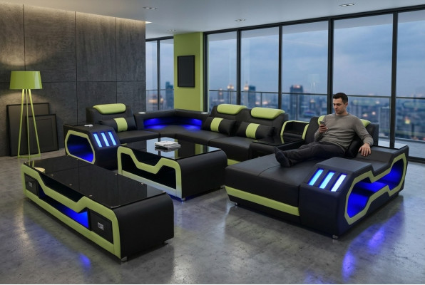 Living room set U-shaped corner sofa coffee table and TV stand modern new