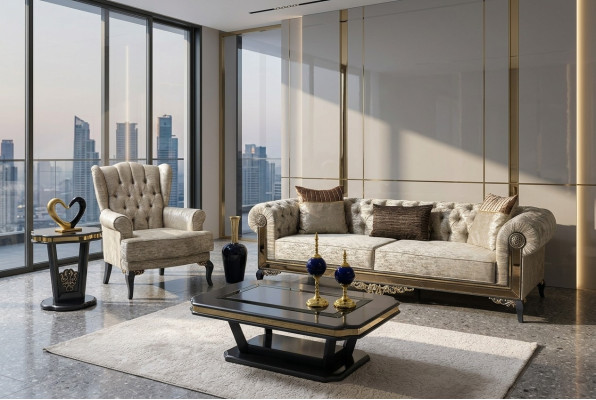 Sofa set 3+1 seater set design sofas upholstery textile relax sofa 2-piece