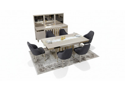 Luxus Esszimmer Set Esstisch + 6x Stühle Designer Set Essgruppe Garnitur