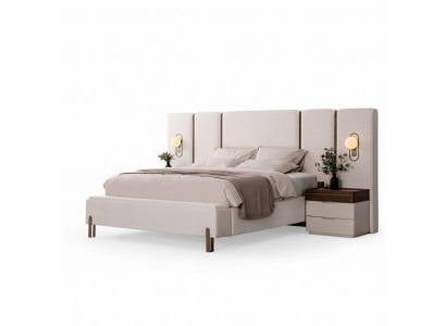 Perfect and luxurious bedroom furniture set with bed, bench, and 2 nightstands 3 pieces