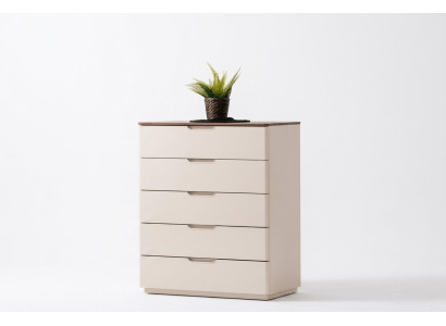 Elegant modern beige wooden chest of drawers