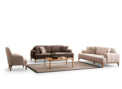 Modern beige sofa set 3+3+1 seater living room furniture luxury set sofa