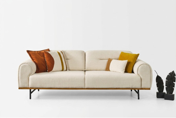 Modern sofa 3-seater luxury beige design furniture in living room couches
