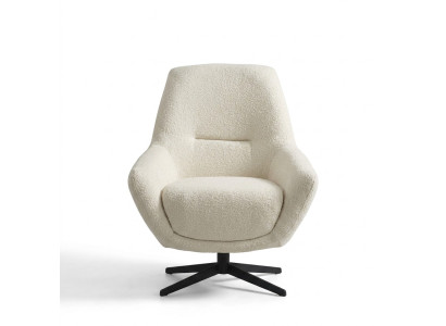 Luxury Armchair Beige Swivel Living Room Style Upholstery Textile Lounge Club