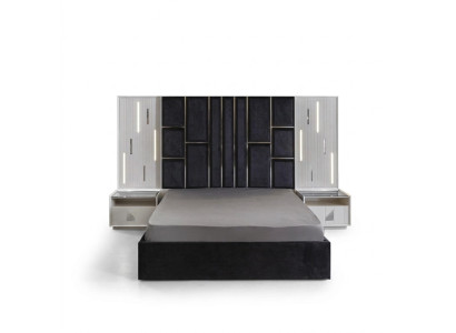 Weiß Bett 2x Nachttische Schlafzimmer Set 3tlg Holz Luxus Garnitur neu