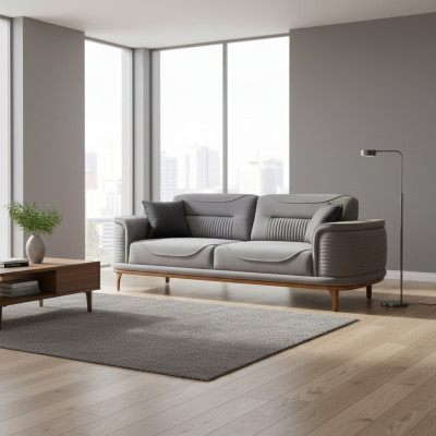 Modern gray sofa high-quality textile for a living room new