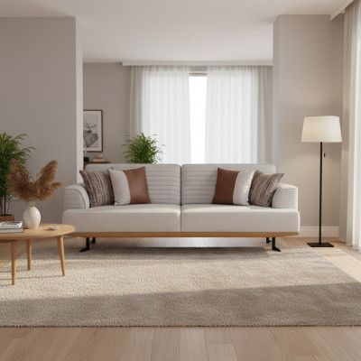 Contemporary luxury sofa with gray upholstery for the living room
