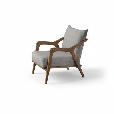 Armchair Modern Design Living Room Furniture Light Gray Color Luxury Style