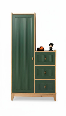 Stylish green wardrobe wooden furniture for children's room novelty