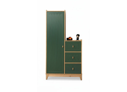 Stylish green wardrobe wooden furniture for children's room novelty