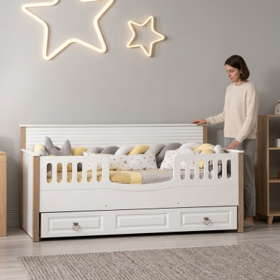 Perfect children's bed, children's furniture, white set, modern children new