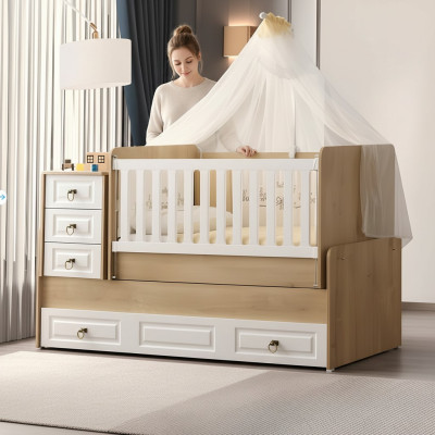 Stylish children's bed made of light wood luxurious bed frame perfectly new