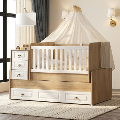 Stylish children's bed made of light wood luxurious bed frame perfectly new