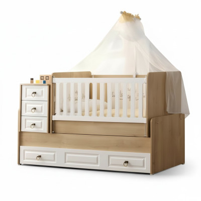 Stylish children's bed made of light wood luxurious bed frame perfectly new