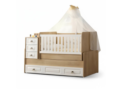 Stylish children's bed made of light wood luxurious bed frame perfectly new