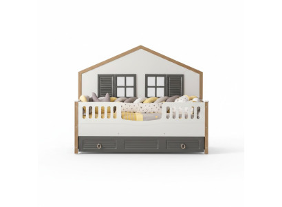 Bed Frame Perfect Children's Bed Kids' Room Bed Frames Gray Wood