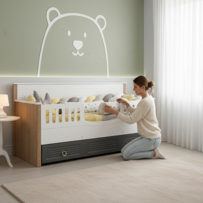 Bed Frame Perfect Children's Bed Wood Children's Room Bed Frame Grey