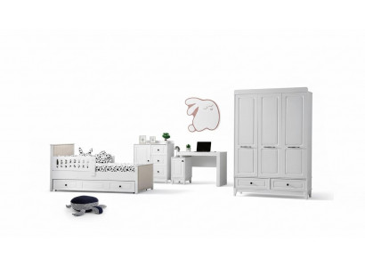 Modern complete youth room luxury children's room set 4-piece white color new