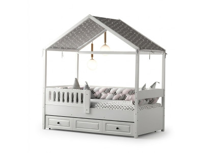 Children's Bed Wooden Bed Multifunctional Bed Extendable Bed 200 Wood White New