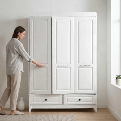 Wardrobe White Wood Cabinet Design Children's Room Wardrobes