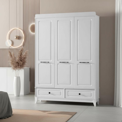 Wardrobe White Wood Cabinet Design Children's Room Wardrobes