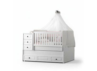 Luxurious white baby crib stylish wooden bed for the nursery new
