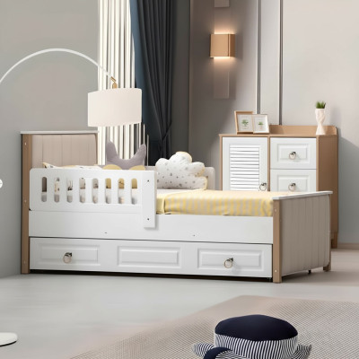 Bed frame children's bed 200 cm bed children's room bed frame white wood